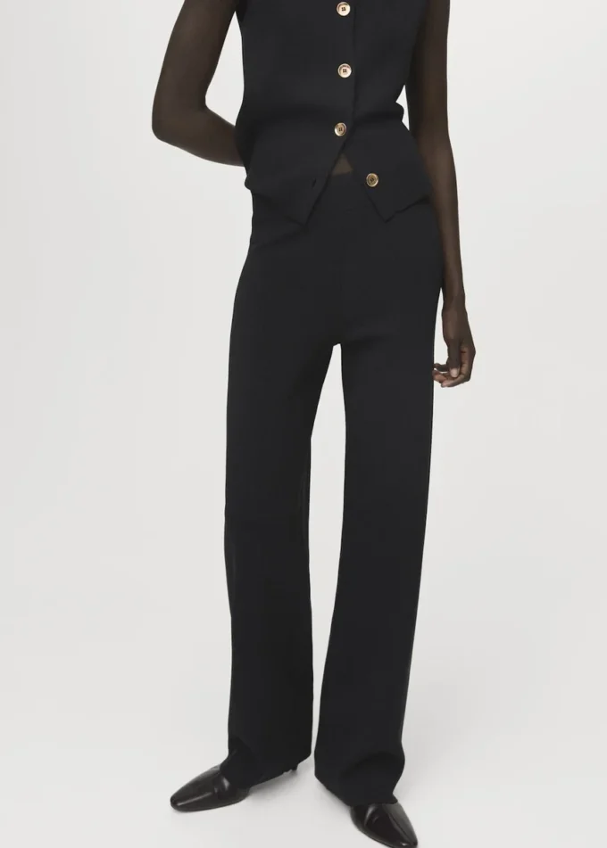 Pletené kalhoty s elastickým pasem Pletené kalhoty s elastickým pasem