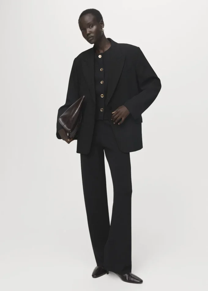 Pletené kalhoty s elastickým pasem Pletené kalhoty s elastickým pasem