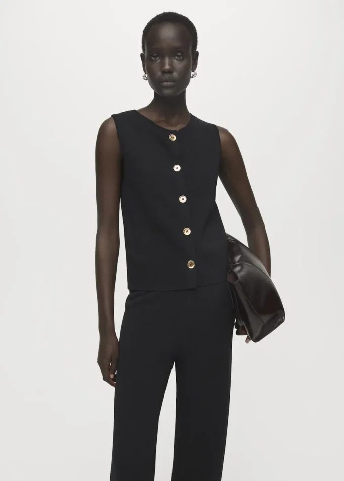 Pletené kalhoty s elastickým pasem Pletené kalhoty s elastickým pasem