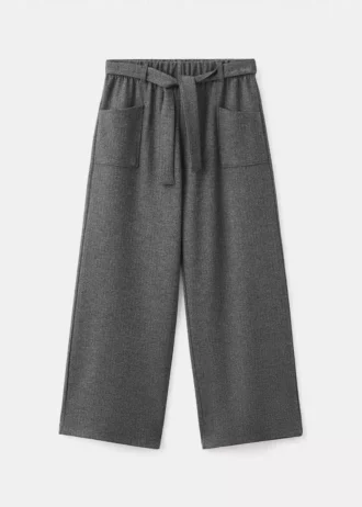 Pletené kalhoty s mašlí