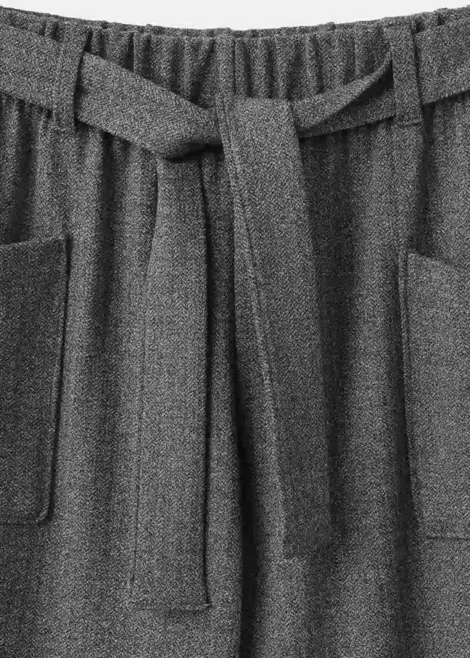 Pletené kalhoty s mašlí