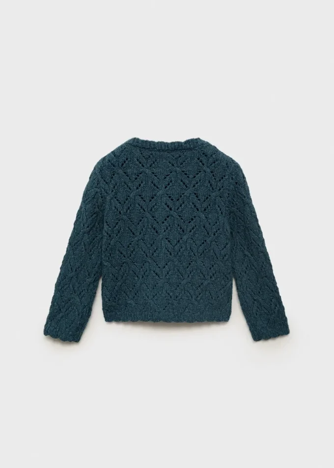 Pletený kardigan s prolamovaným vzorem Pletený kardigan s prolamovaným vzorem