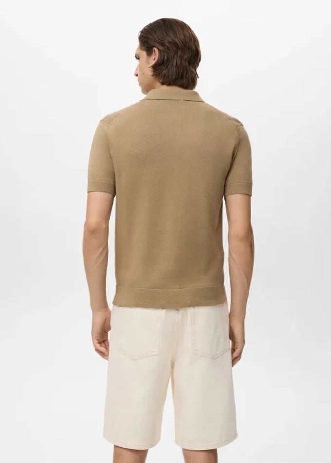 Pletené polo tričko se zipem a krajkovými detaily Pletené polo tričko se zipem a krajkovými detaily