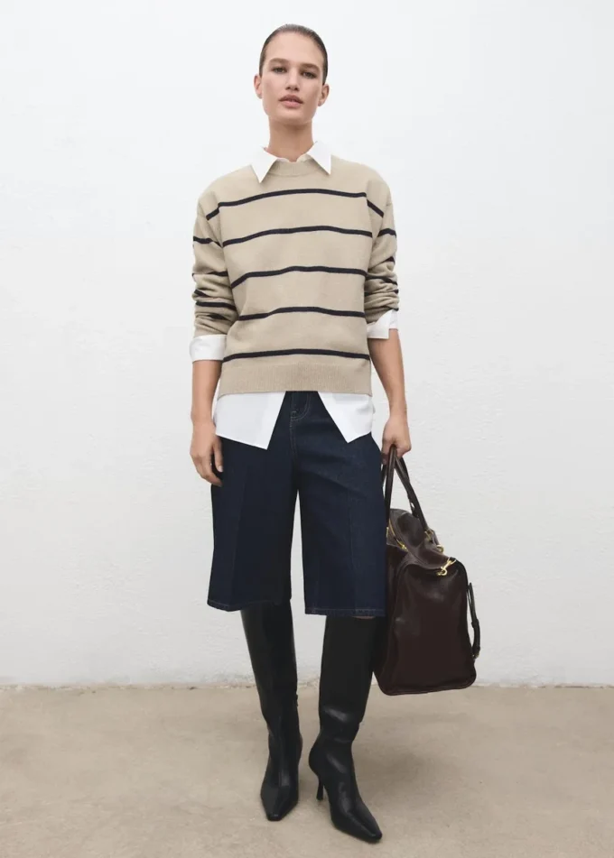 Pletený pruhovaný svetr Pletený pruhovaný svetr