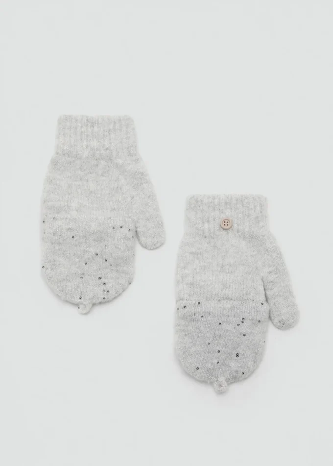 Pletené rukavice s flitry Pletené rukavice s flitry