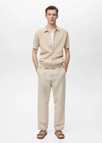 Pletená strukturovaná košile s krajkovým vzorem