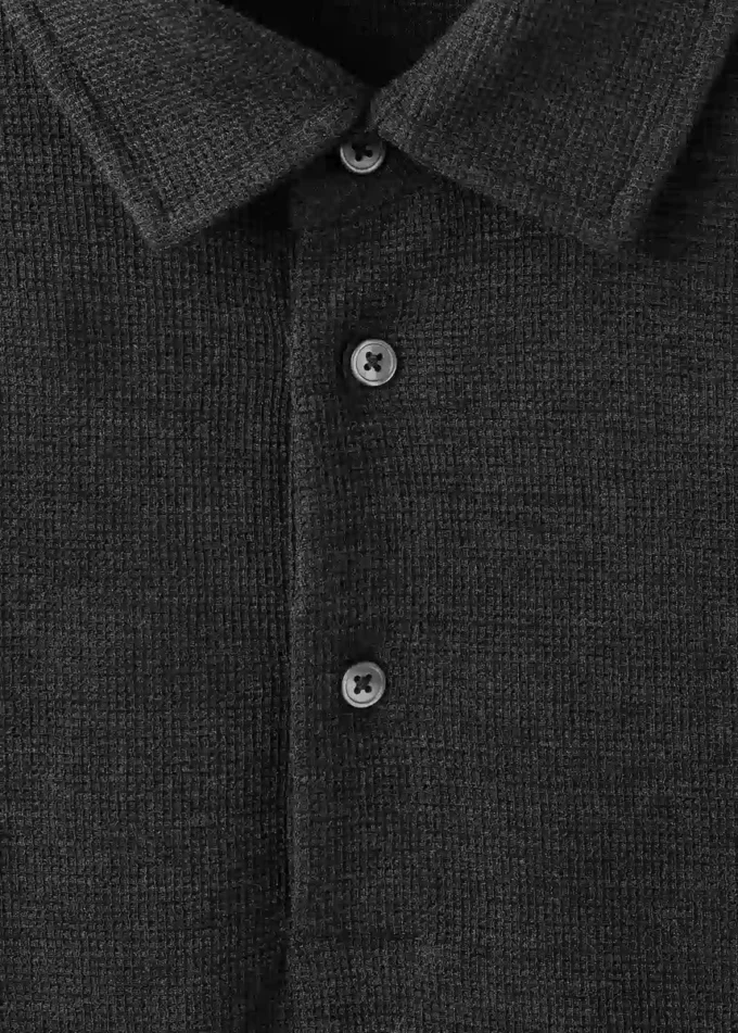 Pletený strukturovaný polo svetr Pletený strukturovaný polo svetr