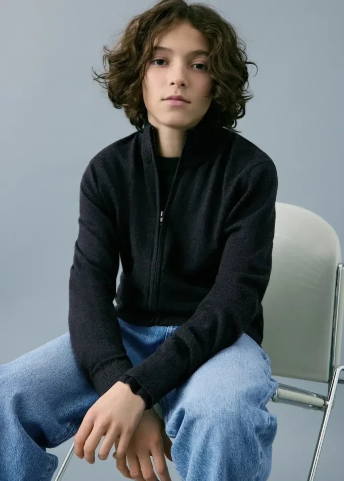 Pletený svetr na zip