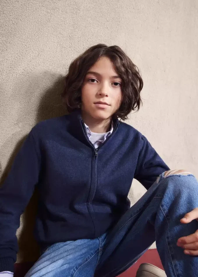 Pletený svetr na zip Pletený svetr na zip