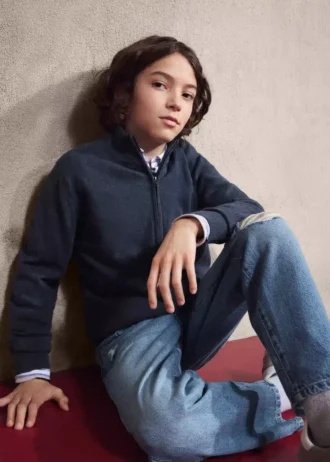 Pletený svetr na zip