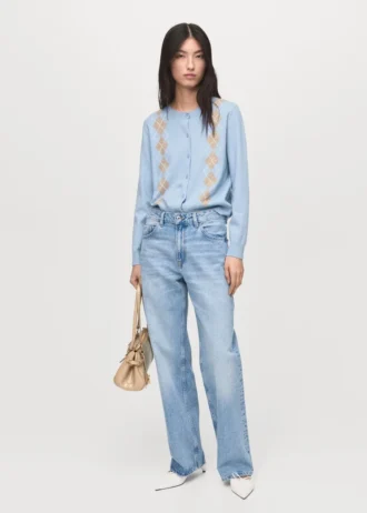 Pletený svetr s argylovým vzorem