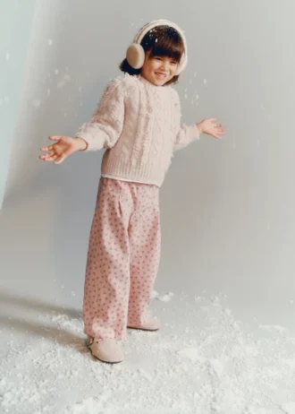 Rovné kalhoty s květinovým vzorem