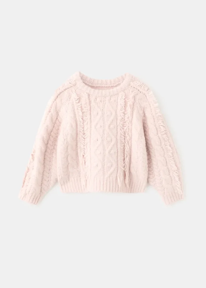 Pletený svetr s copánkovým vzorem Pletený svetr s copánkovým vzorem