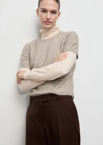 Pletený svetr s krátkými rukávy