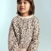 Pletený svetr s leopardím potiskem Pletený svetr s leopardím potiskem