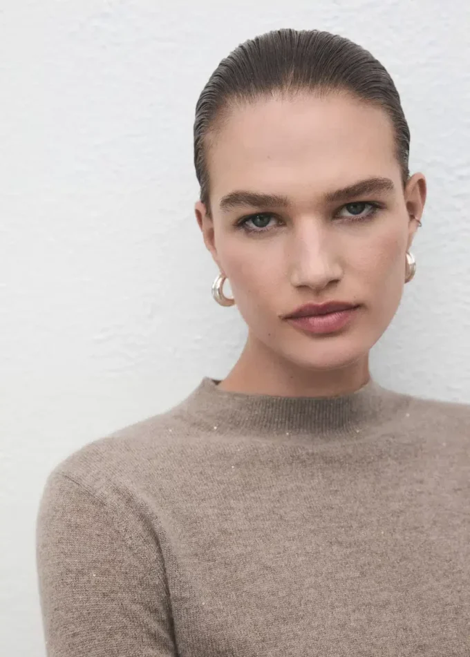 Pletený svetr s lurexem Pletený svetr s lurexem