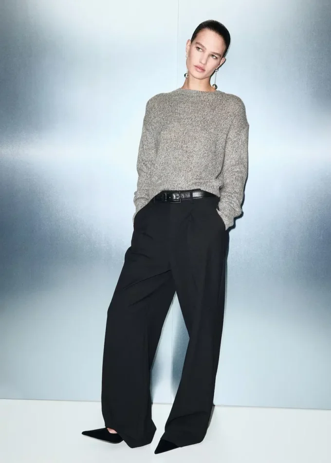 Pletený svetr s lurexovými skvrnami