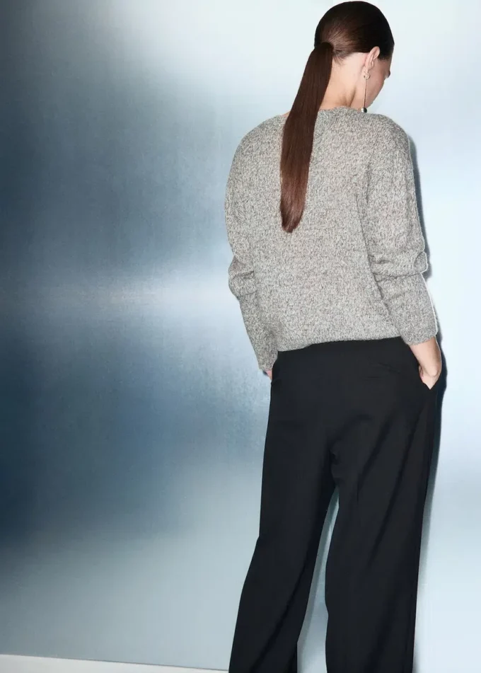 Pletený svetr s lurexovými skvrnami