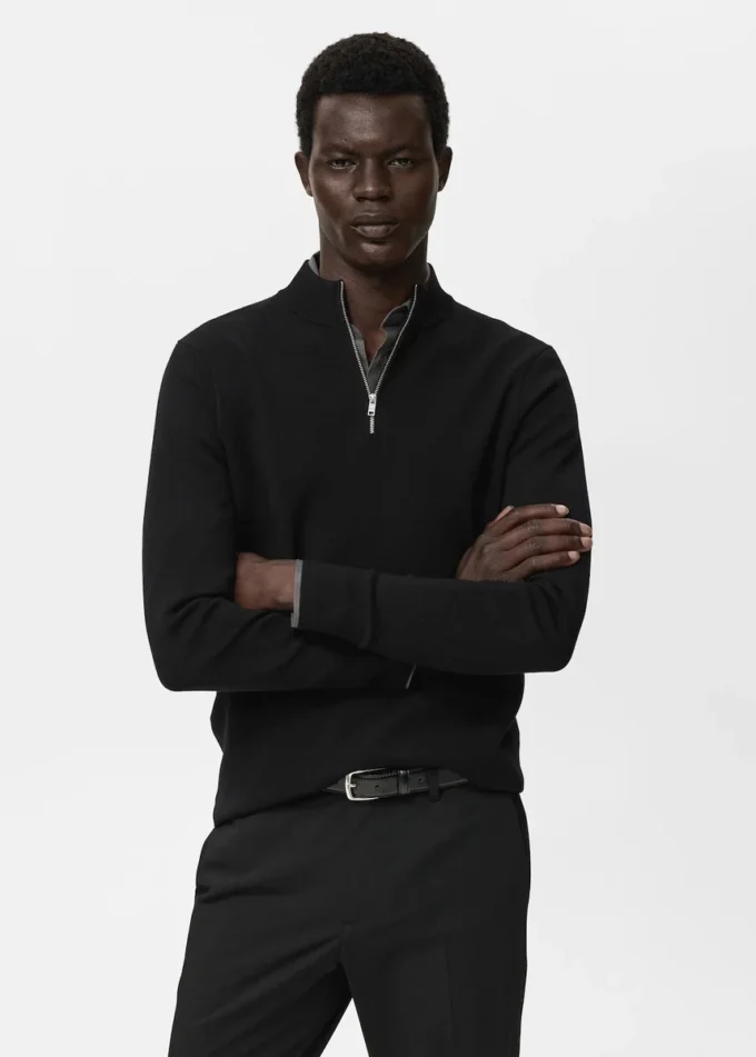 Pletený svetr s perkinsovým výstřihem Pletený svetr s perkinsovým výstřihem