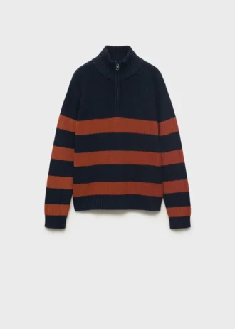 Pletený svetr s perkinsovým výstřihem