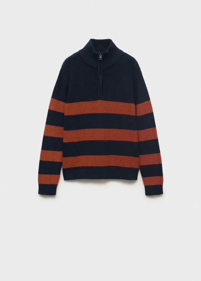 Pletený svetr s perkinsovým výstřihem Pletený svetr s perkinsovým výstřihem