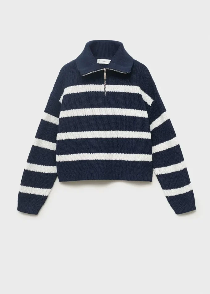 Pletený svetr s perkinsovým výstřihem Pletený svetr s perkinsovým výstřihem