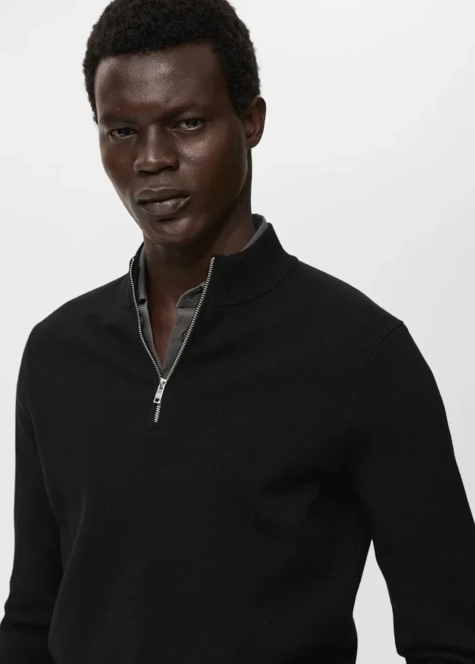 Pletený svetr s perkinsovým výstřihem Pletený svetr s perkinsovým výstřihem