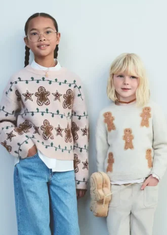 Pletený svetr s vánočním potiskem Pletený svetr s vánočním potiskem