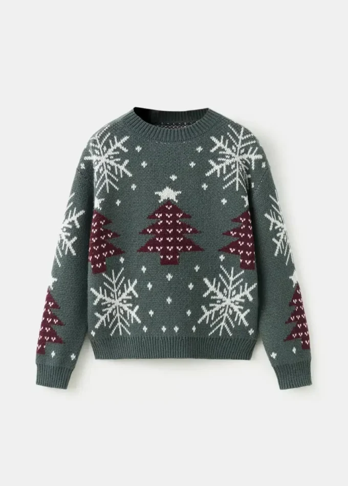 Pletený svetr s vánočním potiskem Pletený svetr s vánočním potiskem