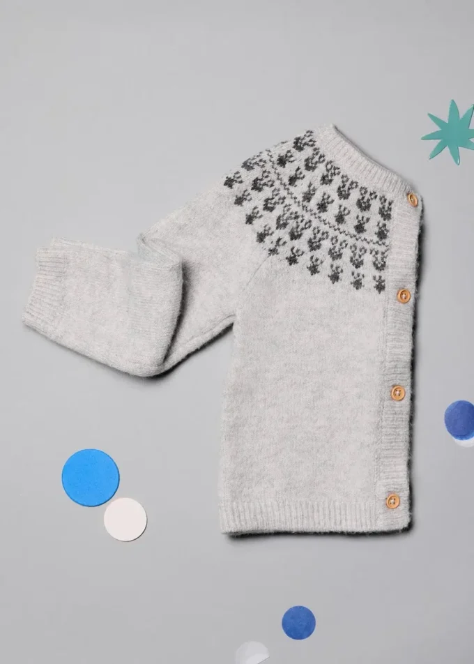 Pletený svetr s vzorovaným lemováním Pletený svetr s vzorovaným lemováním