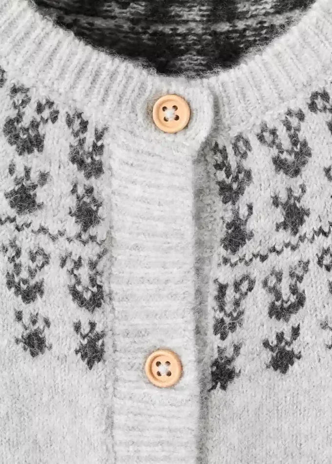 Pletený svetr s vzorovaným lemováním Pletený svetr s vzorovaným lemováním