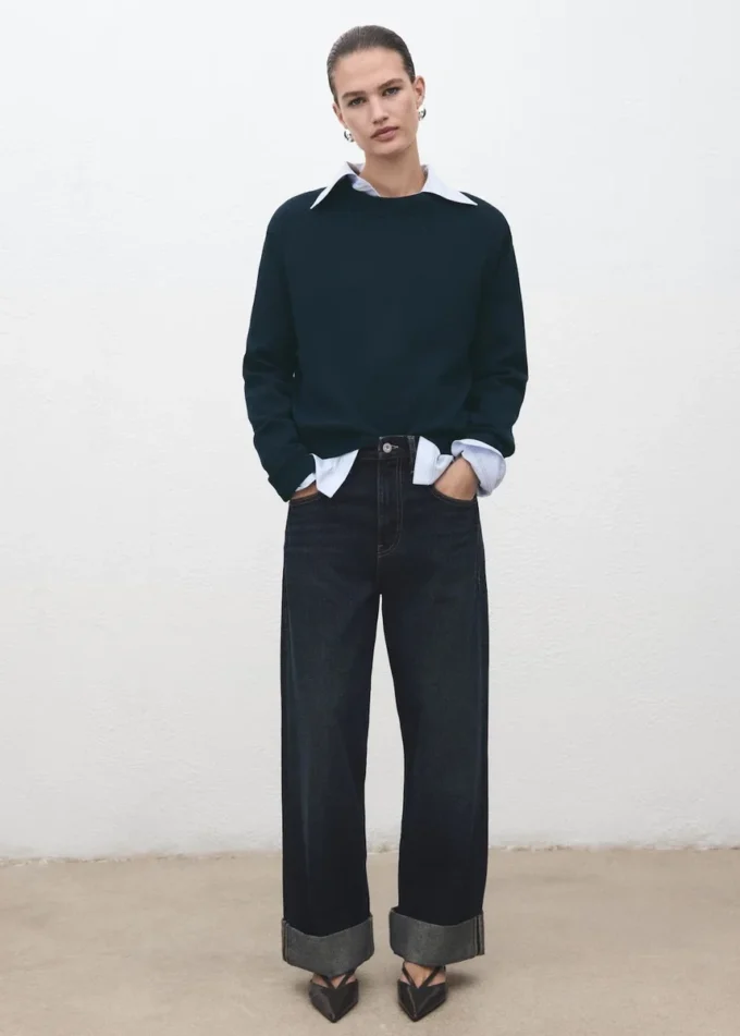 Pletený svetr ze směsi vlny