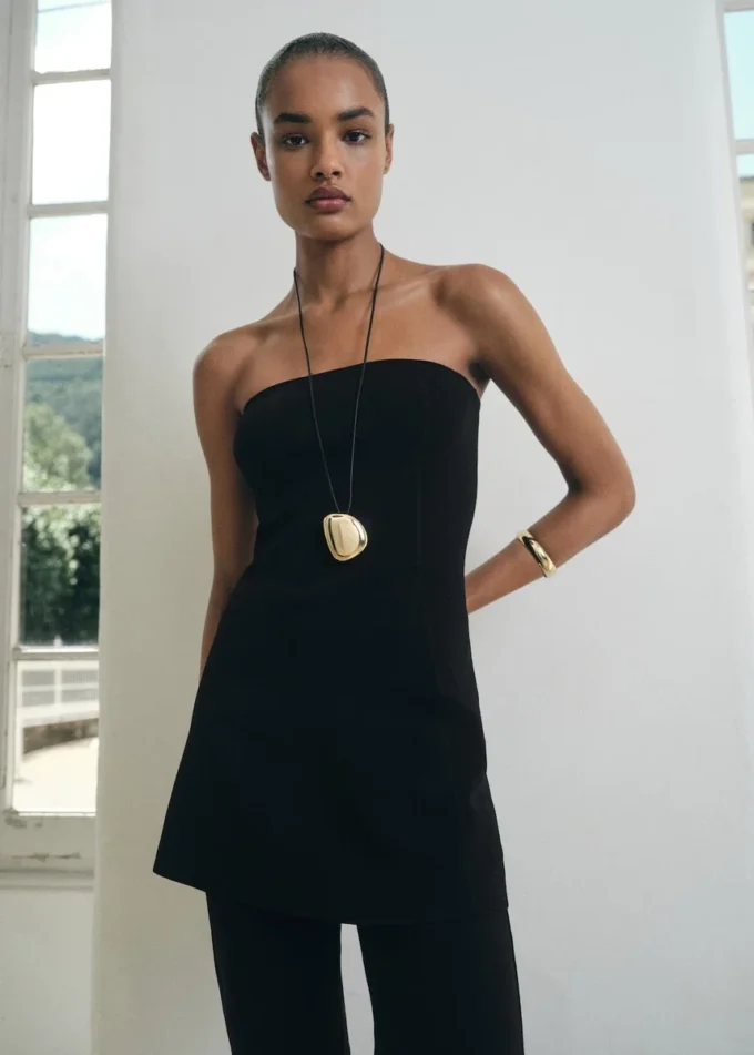 Pletený top bez ramínek Pletený top bez ramínek