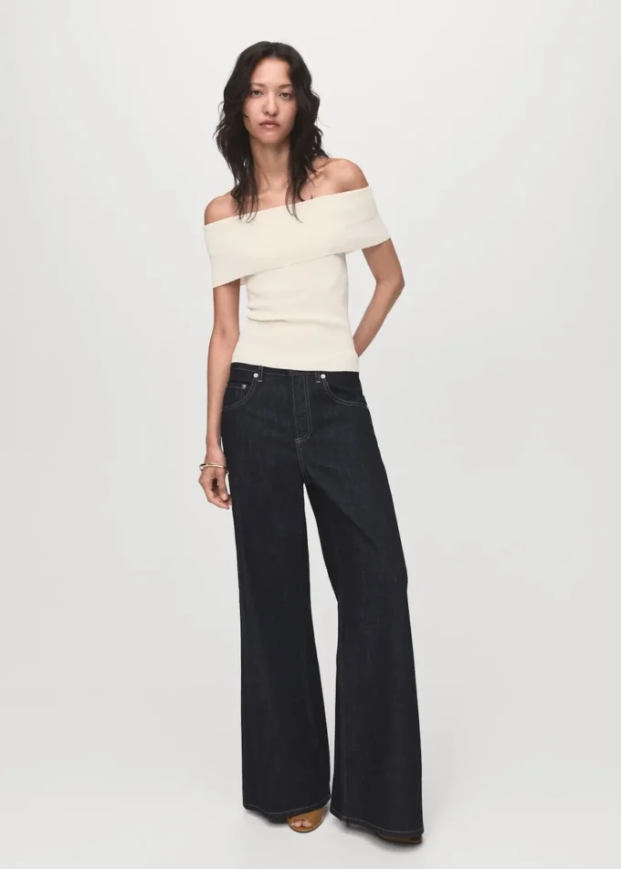 Pletený top bez ramínek Pletený top bez ramínek