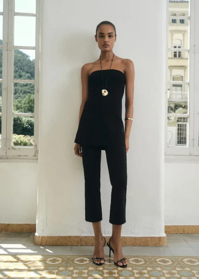 Pletený top bez ramínek Pletený top bez ramínek