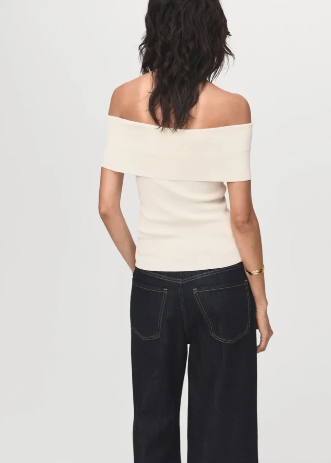 Pletený top bez ramínek Pletený top bez ramínek