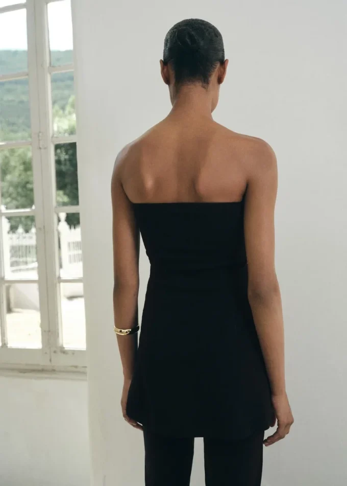 Pletený top bez ramínek Pletený top bez ramínek