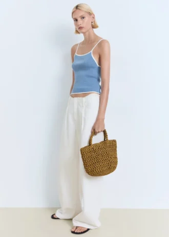 Pletený top s kontrastními lemy