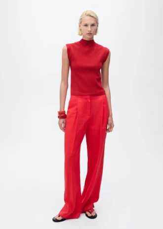 Pletený top s rolákovým výstřihem