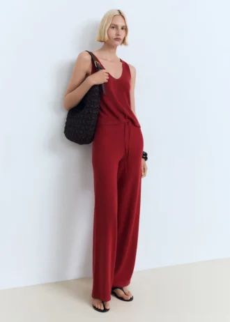 Pletený top s výstřihem do V