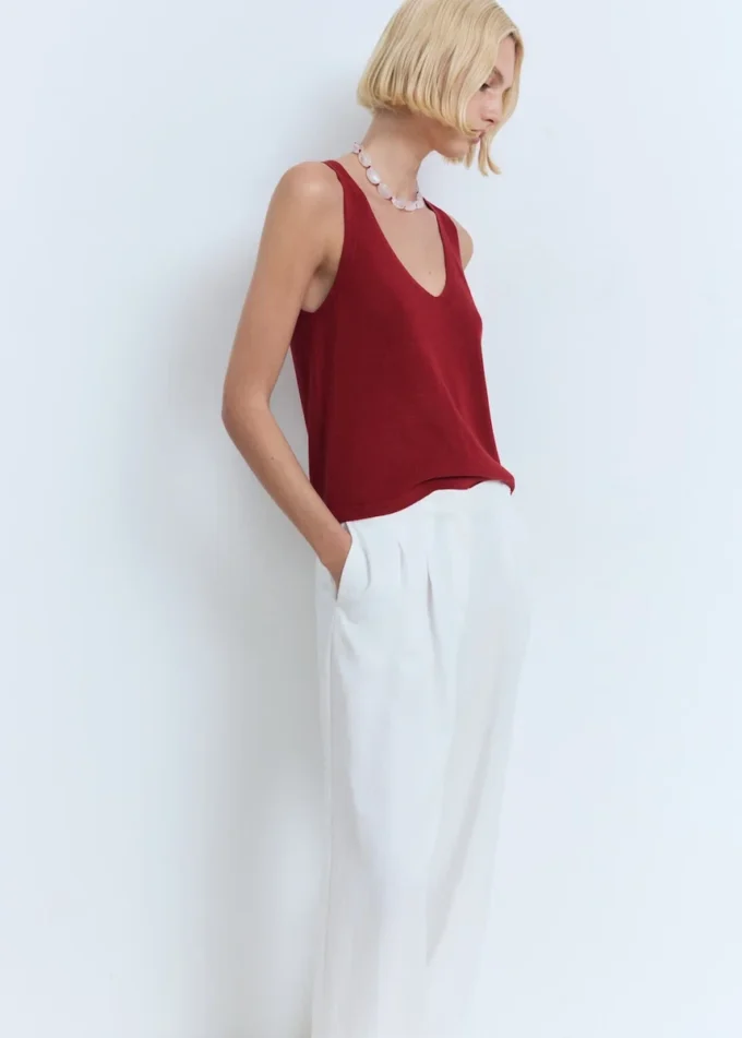 Pletený top s výstřihem do V Pletený top s výstřihem do V