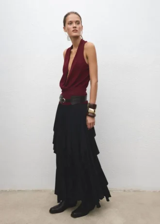 Pletené tričko s výstřihem do V