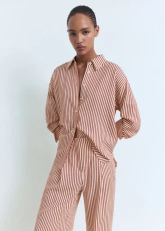 Plisované pruhované kalhoty Plisované pruhované kalhoty