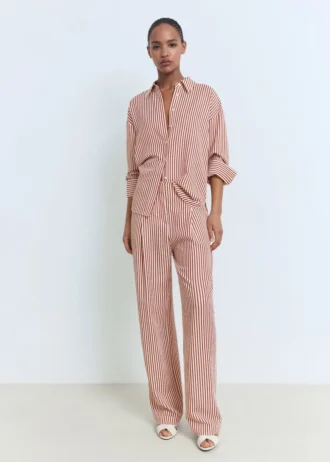 Plisované pruhované kalhoty Plisované pruhované kalhoty