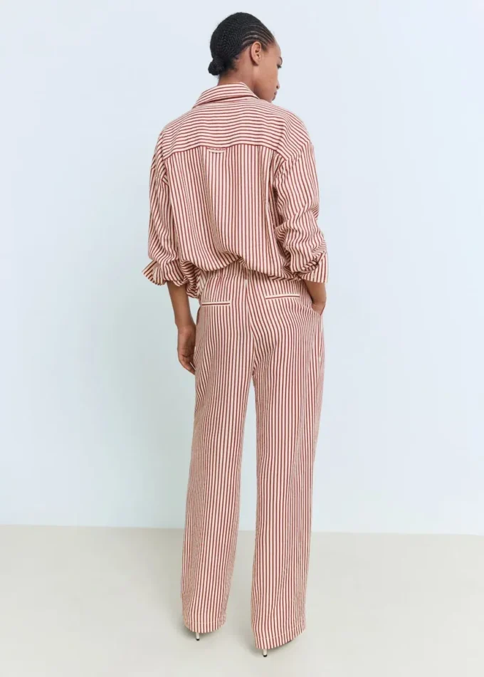 Plisované pruhované kalhoty Plisované pruhované kalhoty