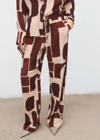 Pohodlné kalhoty s geometrickým vzorem Pohodlné kalhoty s geometrickým vzorem