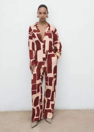 Pohodlné kalhoty s geometrickým vzorem Pohodlné kalhoty s geometrickým vzorem