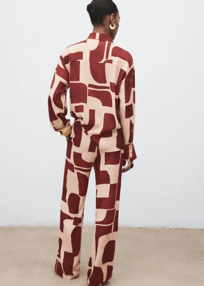 Pohodlné kalhoty s geometrickým vzorem Pohodlné kalhoty s geometrickým vzorem