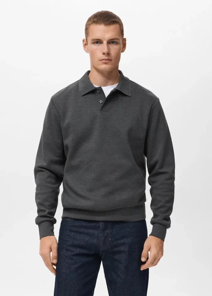 Polo mikina s pravidelným střihem Polo mikina s pravidelným střihem