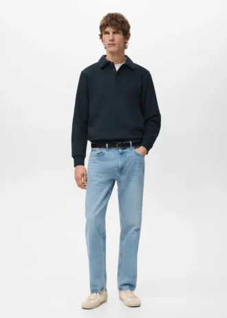 Polo mikina s pravidelným střihem Polo mikina s pravidelným střihem